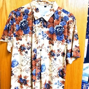 Floral button up dress shirt